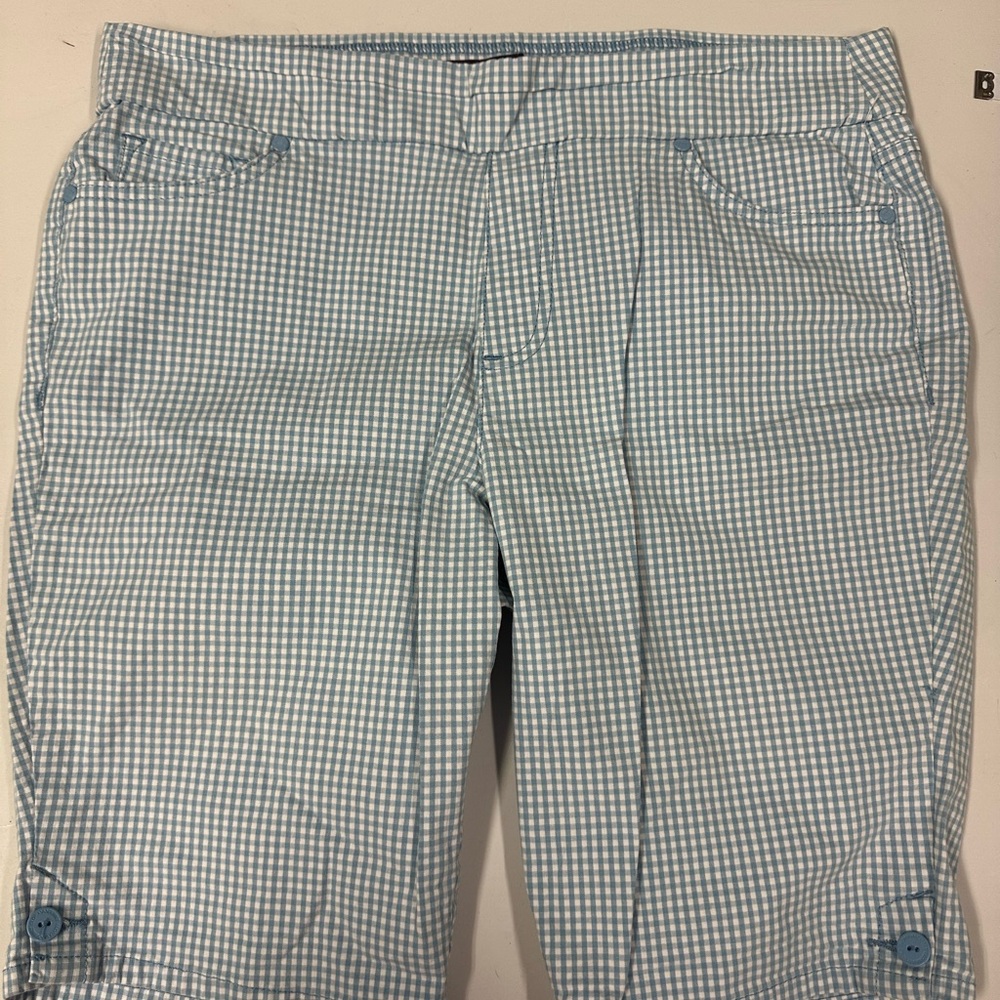 Gloria Vanderbilt Light Blue and White Gingham‎ Shorts